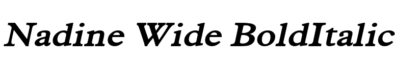 Nadine Wide BoldItalic font preview