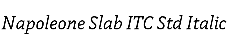 Napoleone Slab ITC Std Italic font preview