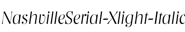 NashvilleSerial-Xlight-Italic font preview