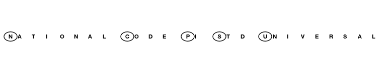 National Code Pi Std Universal font preview