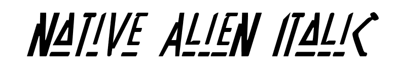 Native Alien Italic font preview