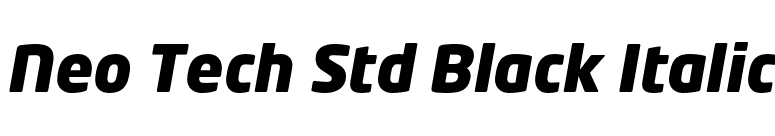 Neo Tech Std Black Italic font preview