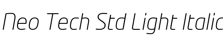 Neo Tech Std Light Italic font preview
