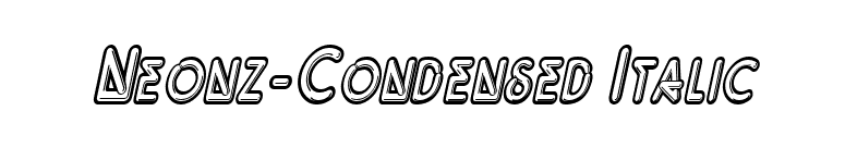 Neonz-Condensed Italic font preview