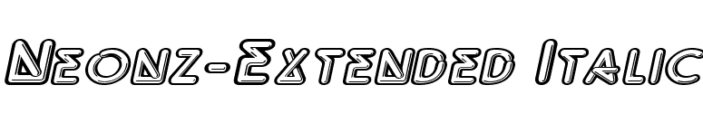 Neonz-Extended Italic font preview