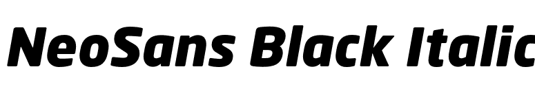 NeoSans Black Italic font preview