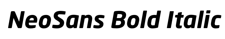 NeoSans Bold Italic font preview