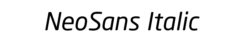 NeoSans Italic font preview