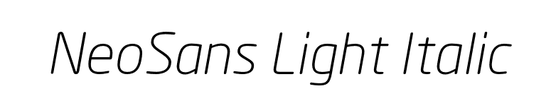 NeoSans Light Italic font preview