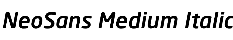 NeoSans Medium Italic font preview