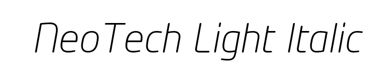 NeoTech Light Italic font preview