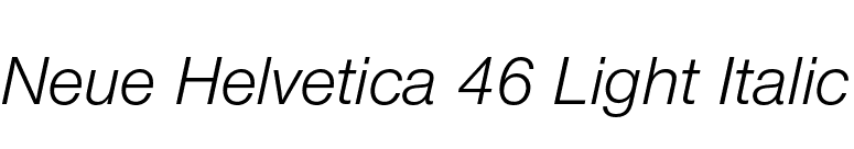Neue Helvetica 46 Light Italic font preview
