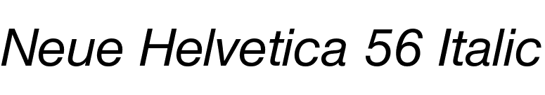 Neue Helvetica 56 Italic font preview