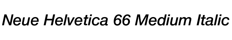 Neue Helvetica 66 Medium Italic font preview