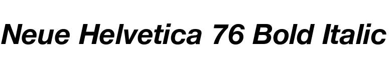 Neue Helvetica 76 Bold Italic font preview