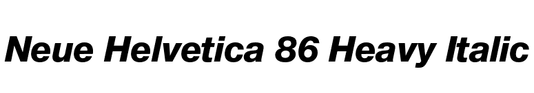 Neue Helvetica 86 Heavy Italic font preview