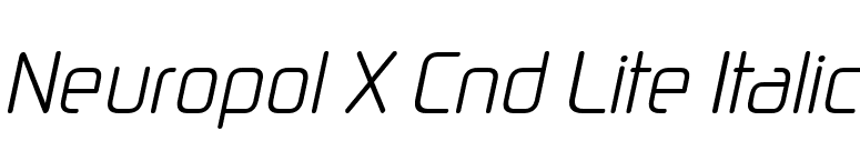 Neuropol X Cnd Lite Italic font preview