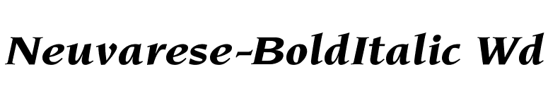 Neuvarese-BoldItalic Wd font preview