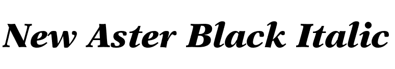 New Aster Black Italic font preview
