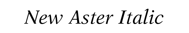 New Aster Italic font preview