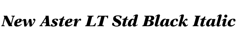 New Aster LT Std Black Italic font preview