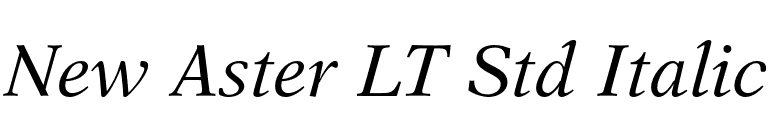 New Aster LT Std Italic font preview