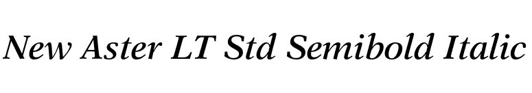 New Aster LT Std Semibold Italic font preview