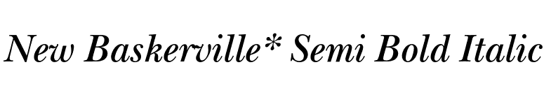 New Baskerville* Semi Bold Italic font preview
