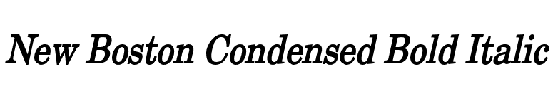 New Boston Condensed Bold Italic font preview