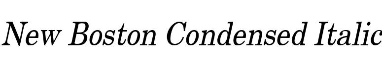 New Boston Condensed Italic font preview