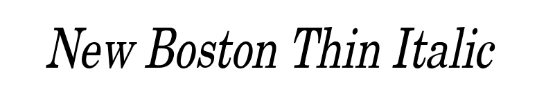 New Boston Thin Italic font preview