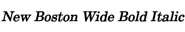 New Boston Wide Bold Italic font preview