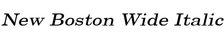 New Boston Wide Italic font preview
