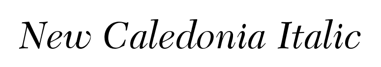 New Caledonia Italic font preview