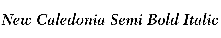 New Caledonia Semi Bold Italic font preview