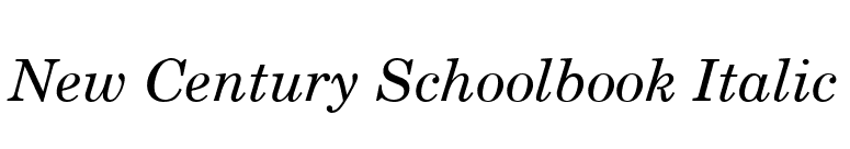 New Century Schoolbook Italic font preview