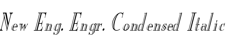 New Eng. Engr. Condensed Italic font preview
