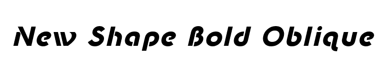 New Shape Bold Oblique font preview