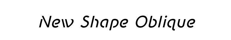 New Shape Oblique font preview