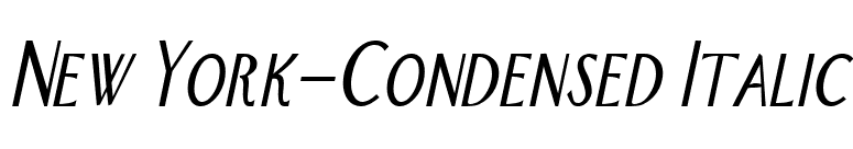New York-Condensed Italic font preview