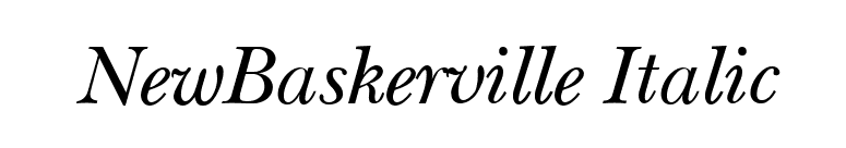 NewBaskerville Italic font preview