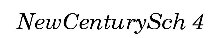 NewCenturySch 4 font preview