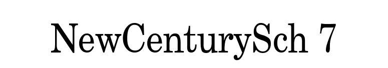 NewCenturySch 7 font preview