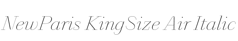 NewParis KingSize Air Italic font preview