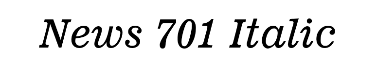 News 701 Italic font preview