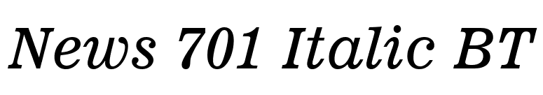 News 701 Italic BT font preview