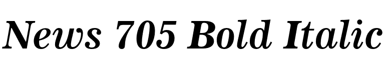 News 705 Bold Italic font preview