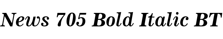 News 705 Bold Italic BT font preview