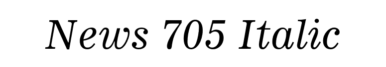 News 705 Italic font preview