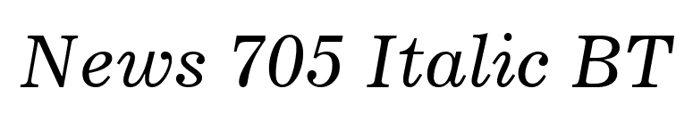 News 705 Italic BT font preview